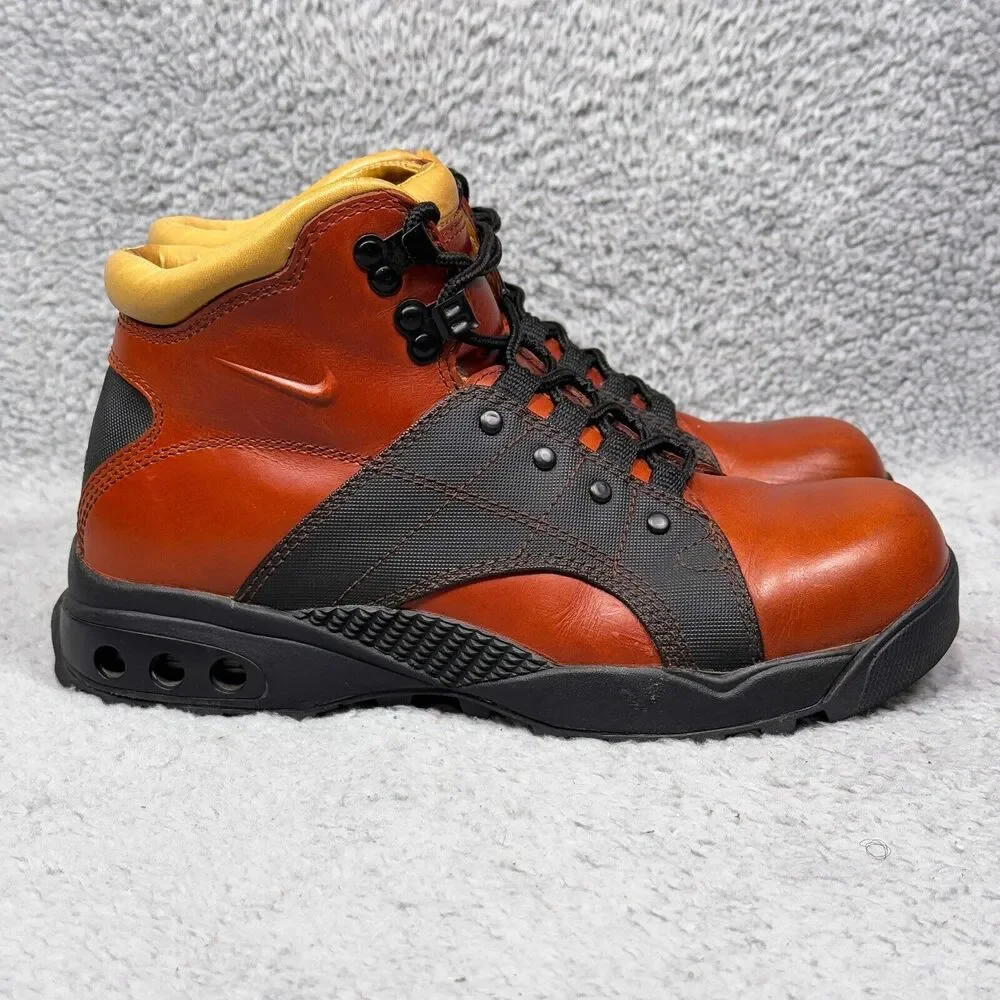 Nike ACG Air Adventurist Mens Size 6.5‎ Hiking Boots Black Brown Leather Vintage